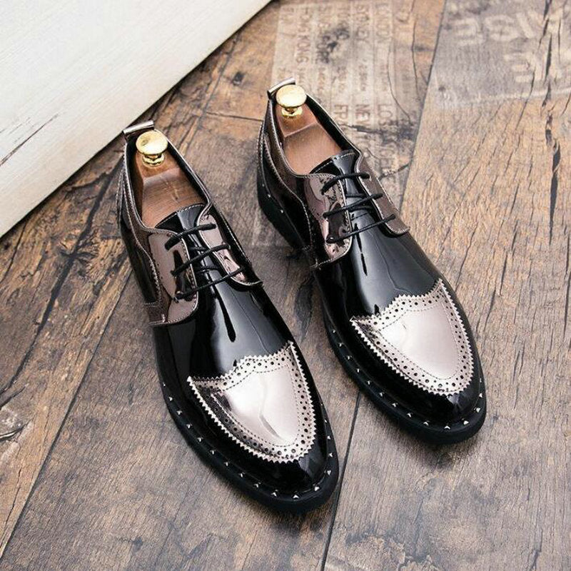 Summer British pointed casual leather shoes