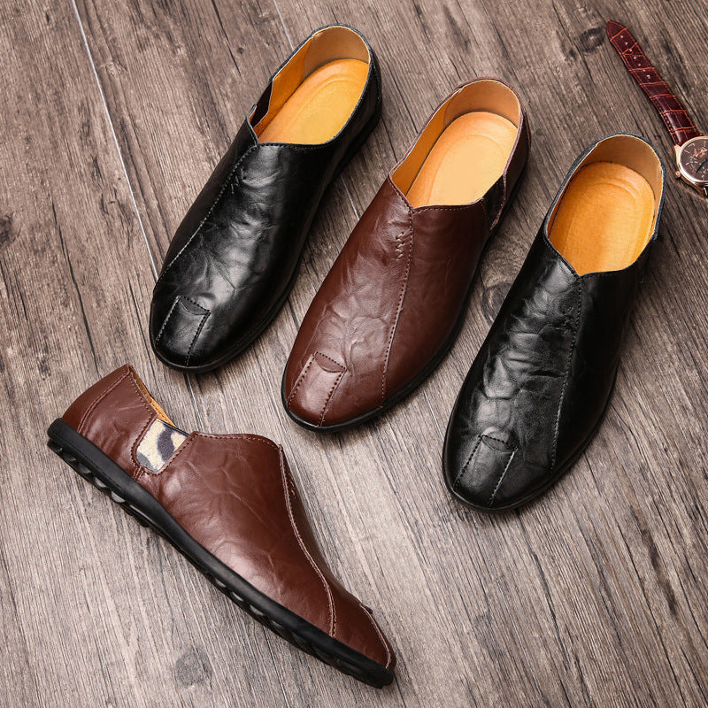 Business Leather Shoes Middle-aged Dad Shoes Breathable Peas Shoes