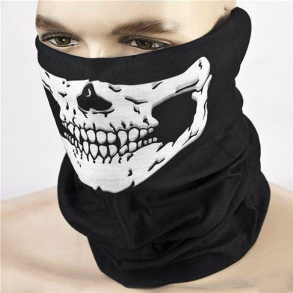 Bufandas de fiesta de calavera para Halloween, máscara de mascarada, Mardi Gras, cuello negro, motocicleta aterradora, sombreros multifunción, máscaras, ropa para el cuello