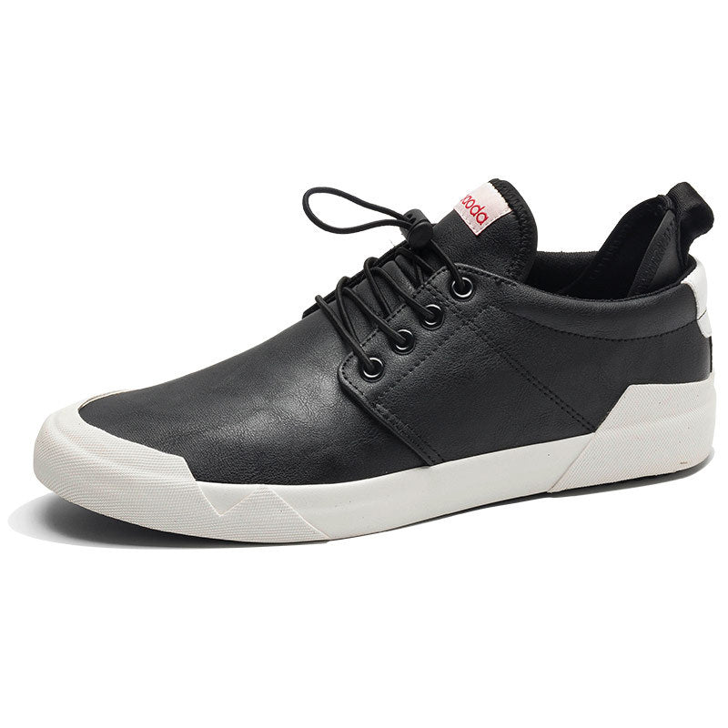 Fashion men shoes lace-up leather casual shoes Upper Material: PU Outsole Material: Rubber Closure Type: Lace-Up Fit: Fits true to size, take your normal size Shoes Type: Basic Pattern Type: Solid Department Name: Adult Feature: Breathable Feature: Waterp