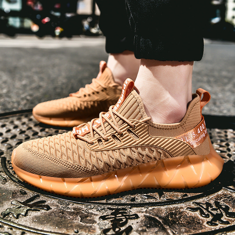 Mesh running shoes flying woven casual shoes