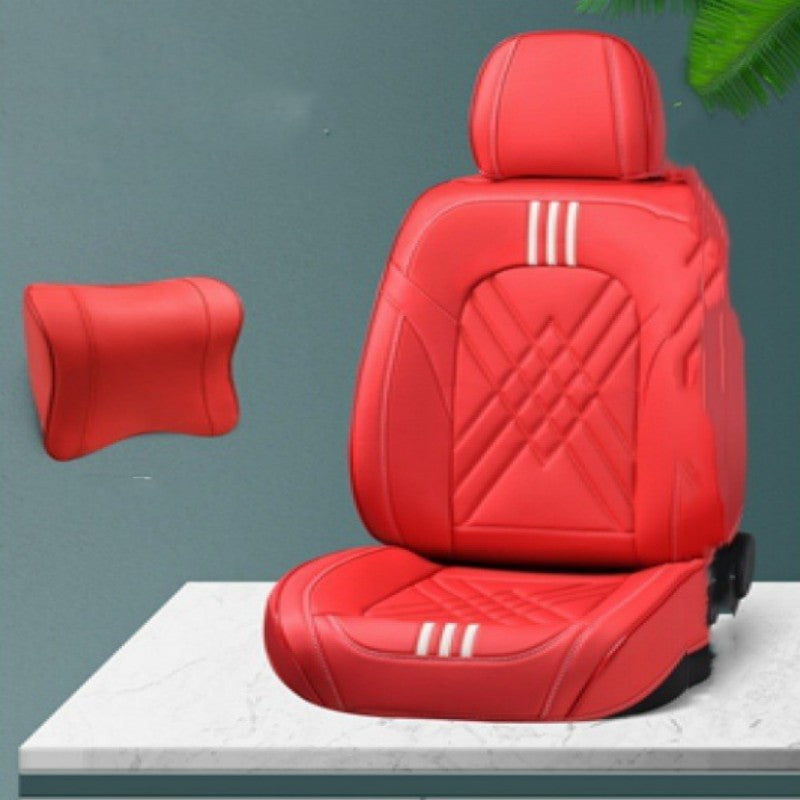 Leather Car Seat Cushion All Wrapped Cartoon Seat Cover