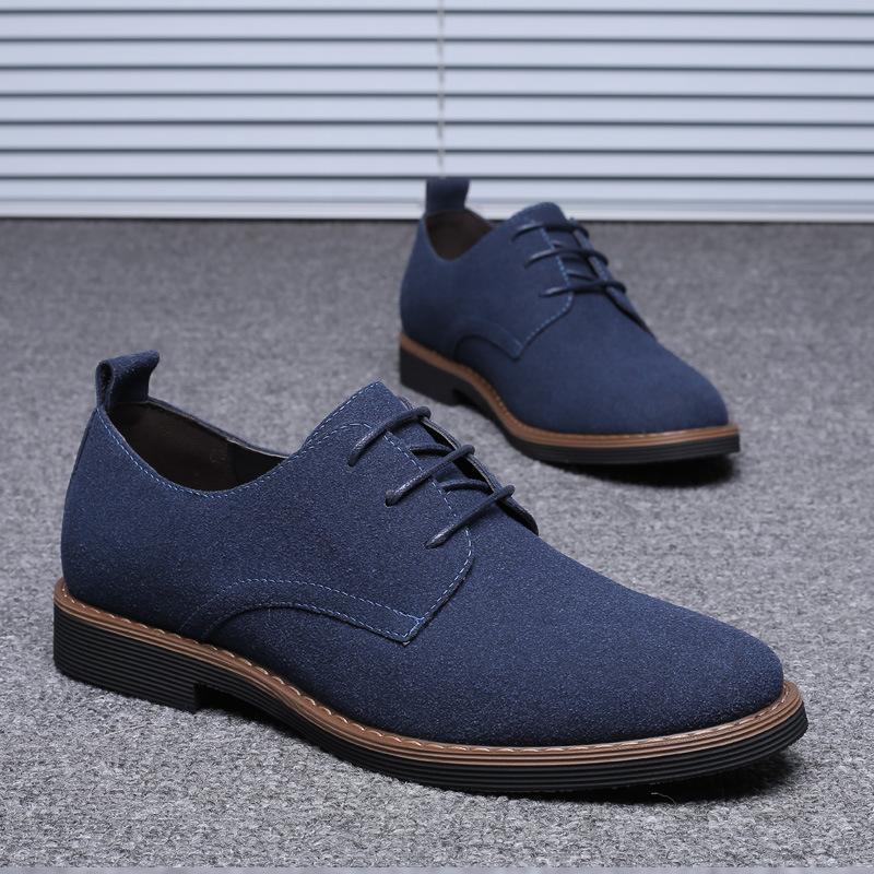 Plus Shoes Men Suede Leather Shoes Solid Color