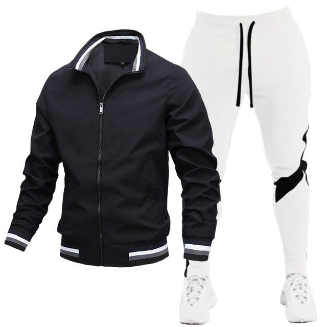 Street Running Sports Teen Jacke Stitching Printing Jogginghose Anzug