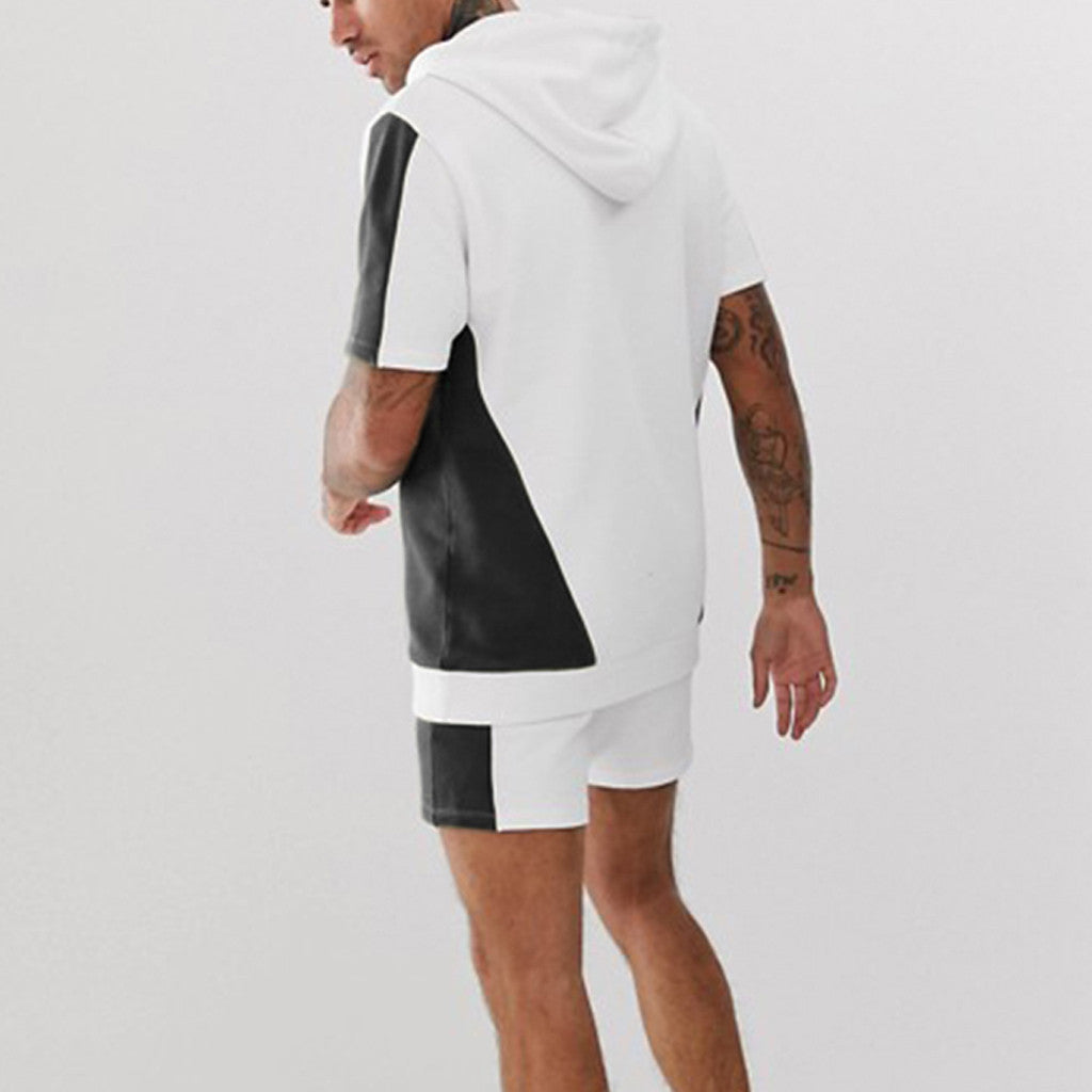 Men's hooded colorblock t-shirt