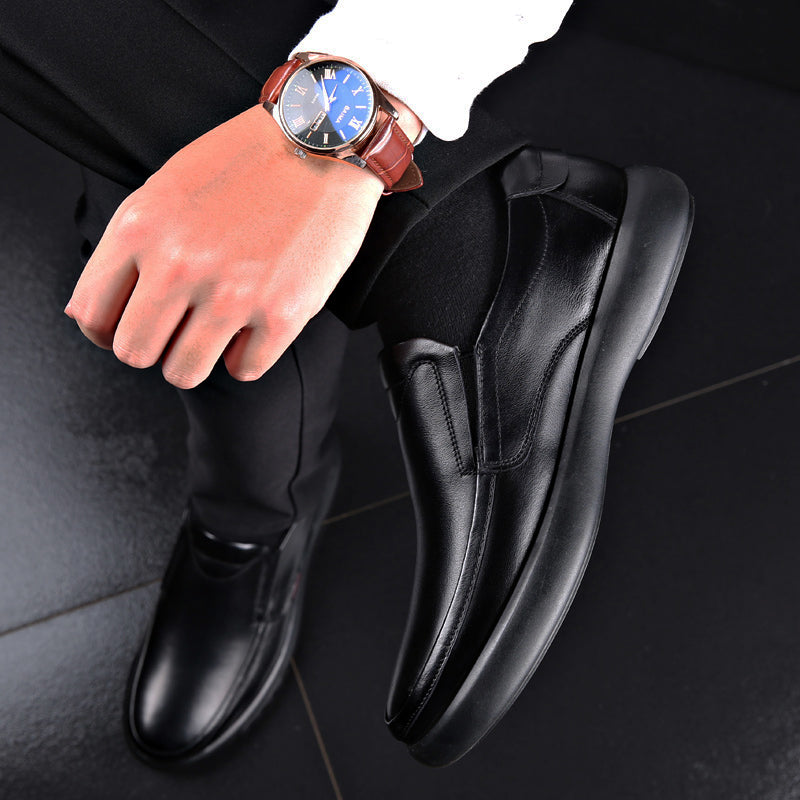 Spring and autumn casual men's leather shoes soft sole