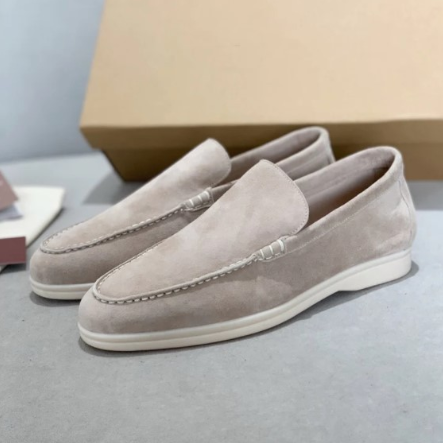 Men's Beef Tendon Soft Soled Flats Comfortable Slip-on Suede Casual Shoes