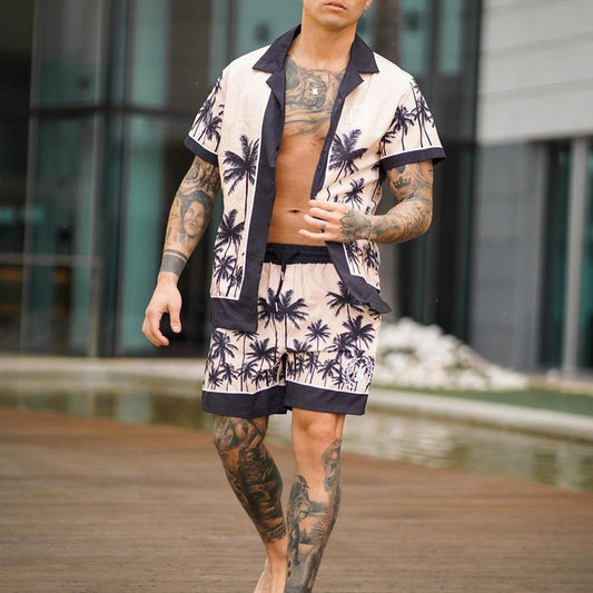 Loose Shirt Casual Men's Shorts Short Sleeve Suit