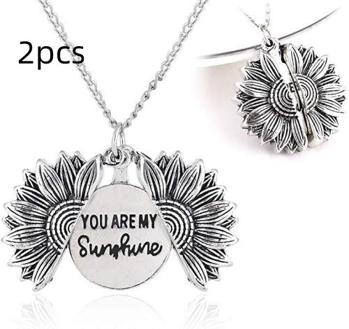 You Are My Sunshine Sunflower Necklace Women Men