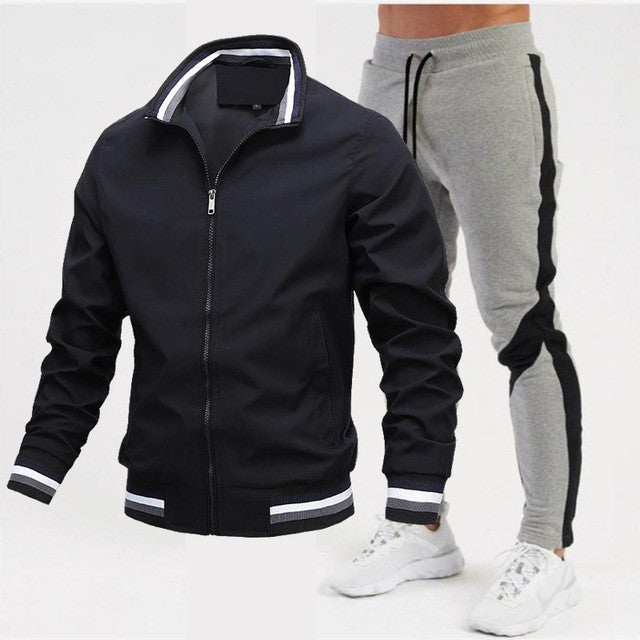 Street Running Sports Teen Jacke Stitching Printing Jogginghose Anzug