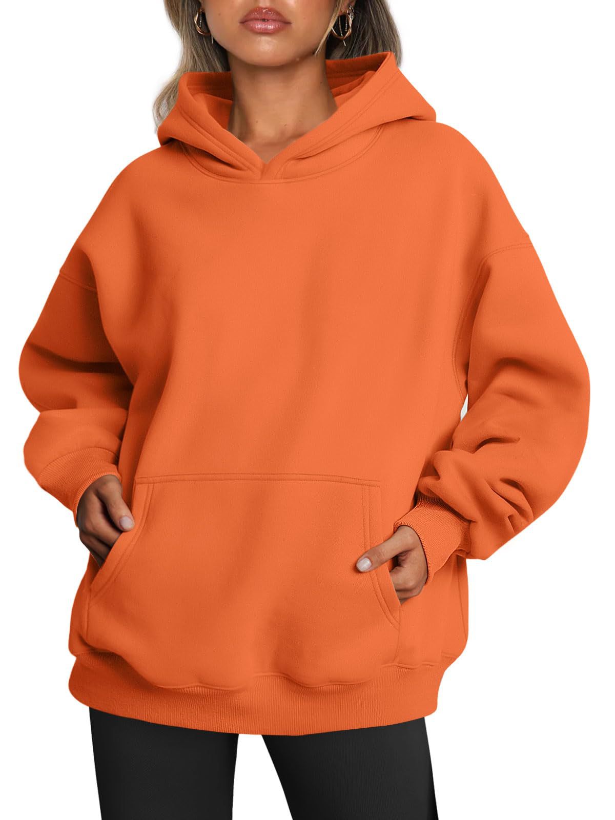 Übergroße Damen-Kapuzenpullover, Fleece, lockere Sweatshirts mit Tasche, langärmelige Pullover, Hoodies, Pullover, Winter- und Herbst-Outfits, Sportkleidung