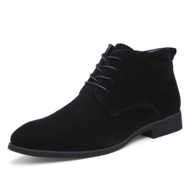 Winter, suede, low-cut men's shoes, business sanding, top layer, leather, breathable and velvet leather shoes, England