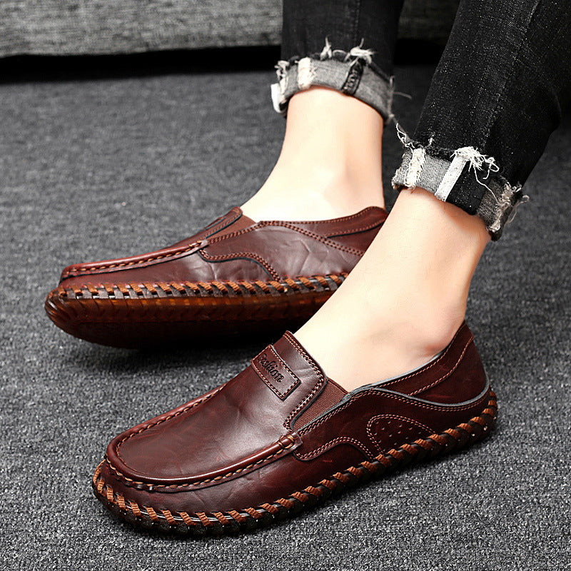 Leather Shoes Wear-Resistant Beef Tendon Sole Hand Stitched