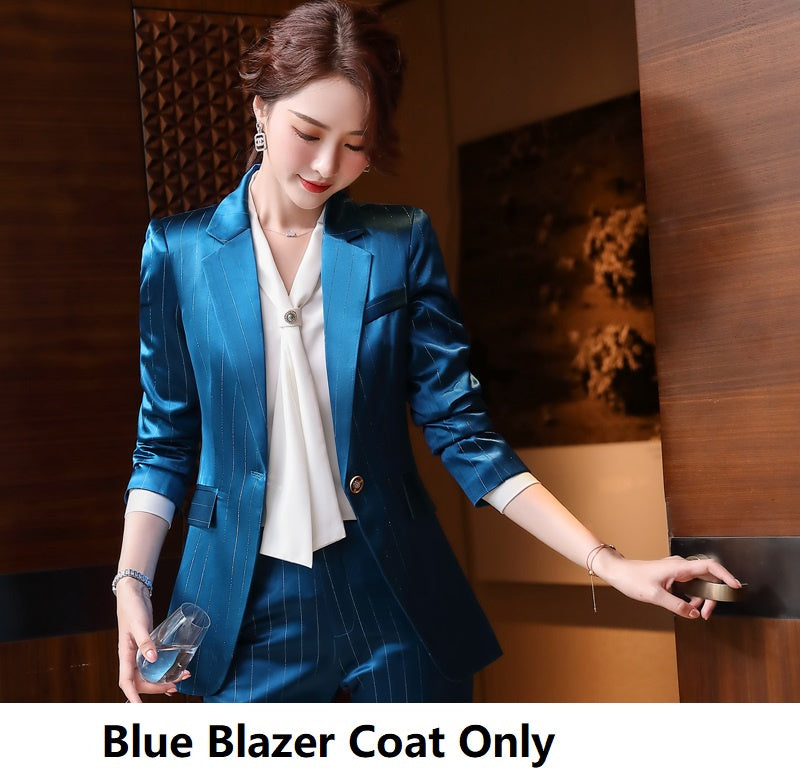 Acetate Satin Suit Professional Women's Pants Suit Small Suit