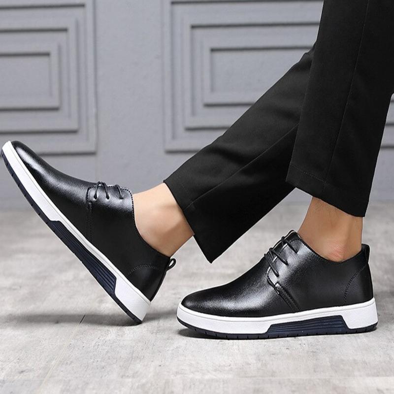 Men's shoes breathable perforated leather shoes youth