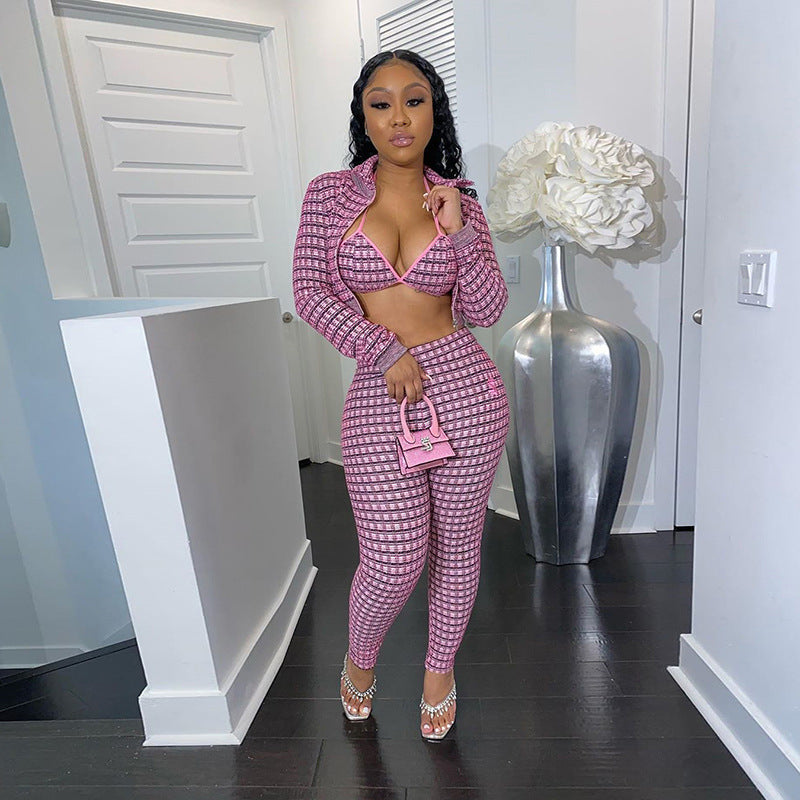 Women's check suit