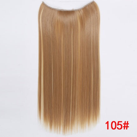 24" Invisible Wire No Clips In Hair Extensions Secret Fish Line Hairpieces Synthetic Straight Wavy Hair Extensions