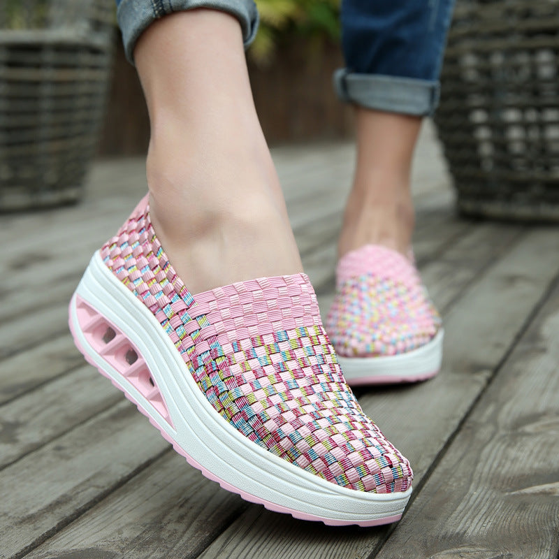 Woven rocking shoes