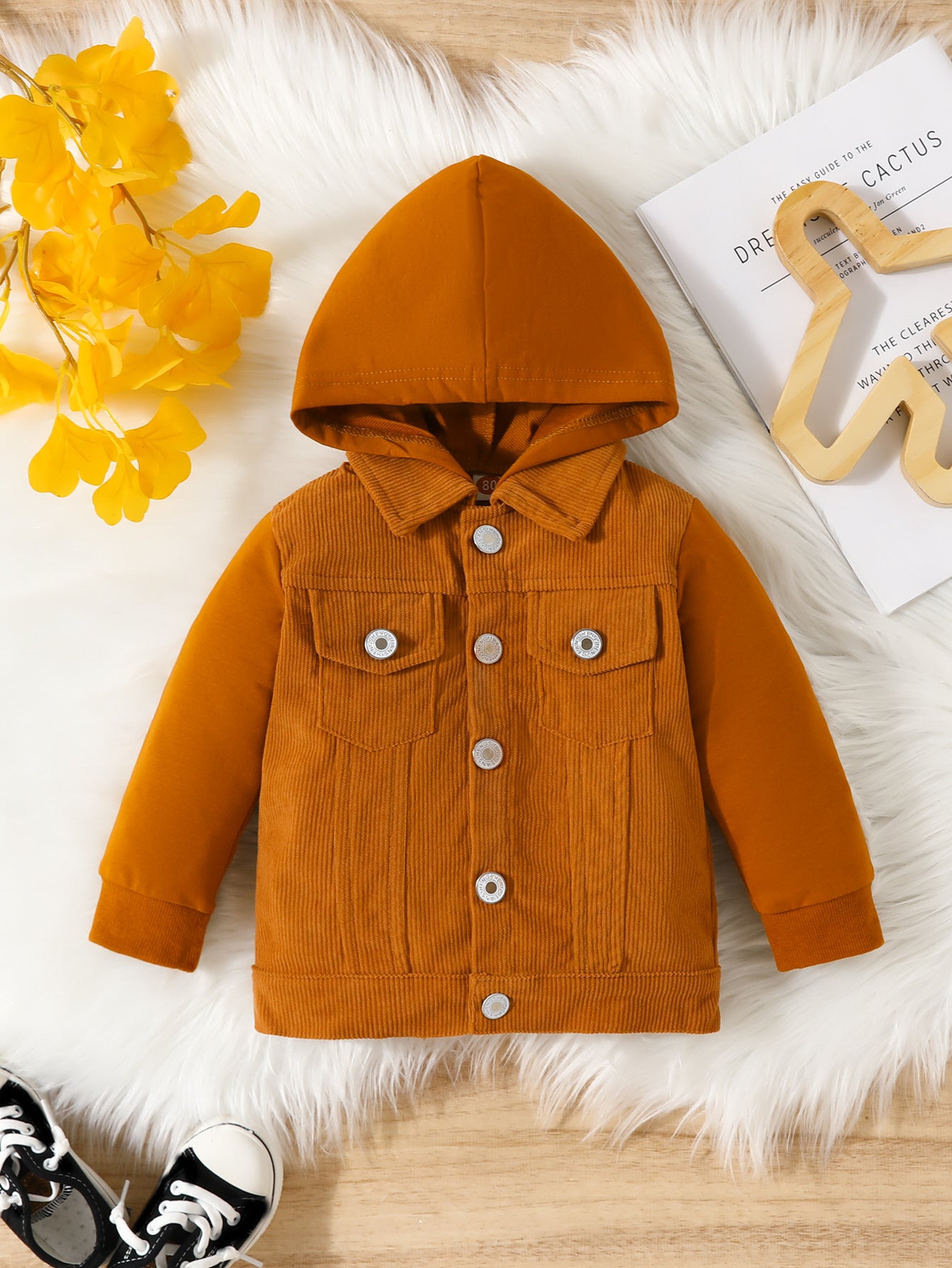 Boys' Corduroy Long-sleeved Double-Pocket Jacket