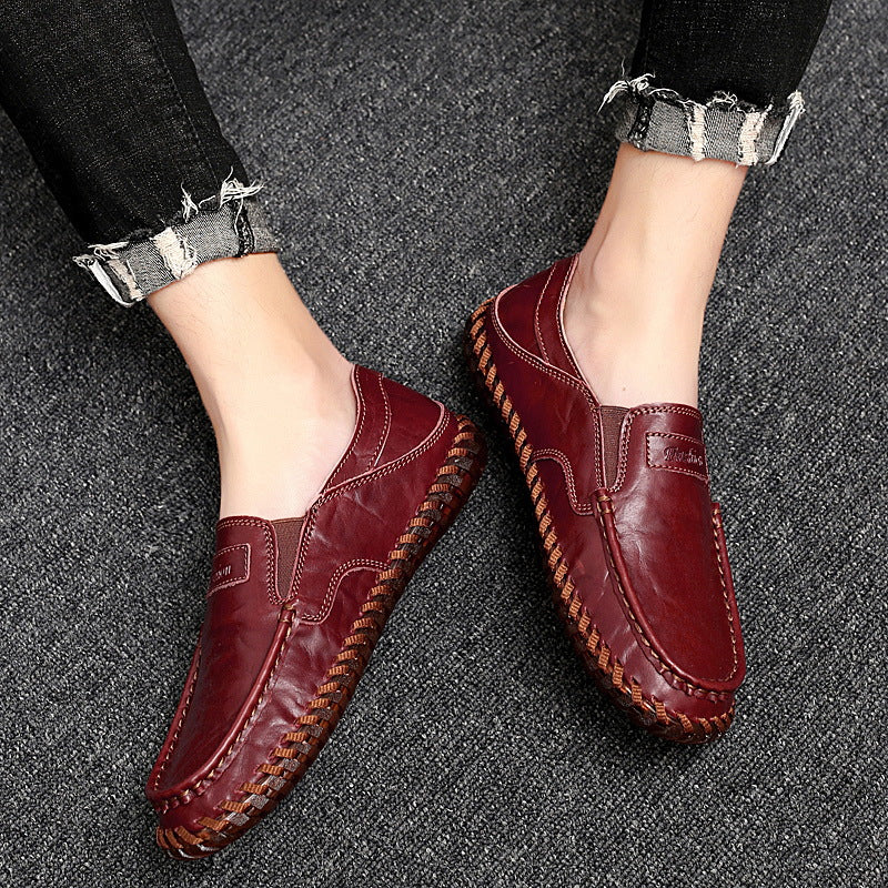 Leather Shoes Wear-Resistant Beef Tendon Sole Hand Stitched