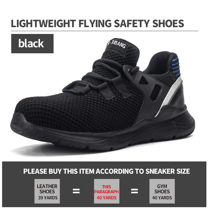 Fly-woven safety shoes