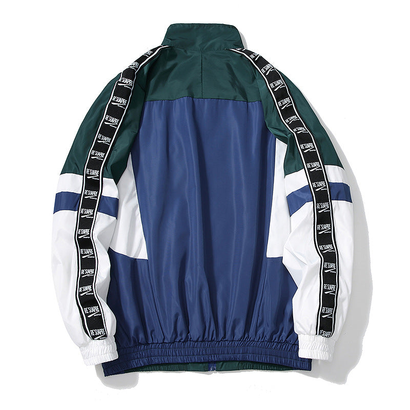 Hip-hop String Standard Color Block Jacket