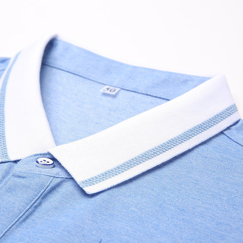 Cotton lapel short sleeve