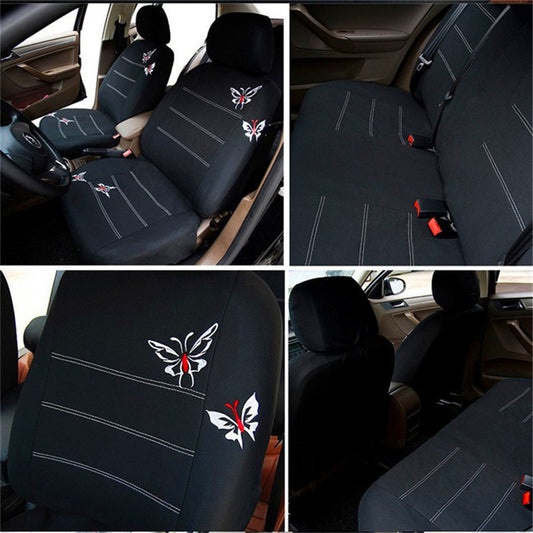 Butterfly Embroidered Fabric Car Seat Cover