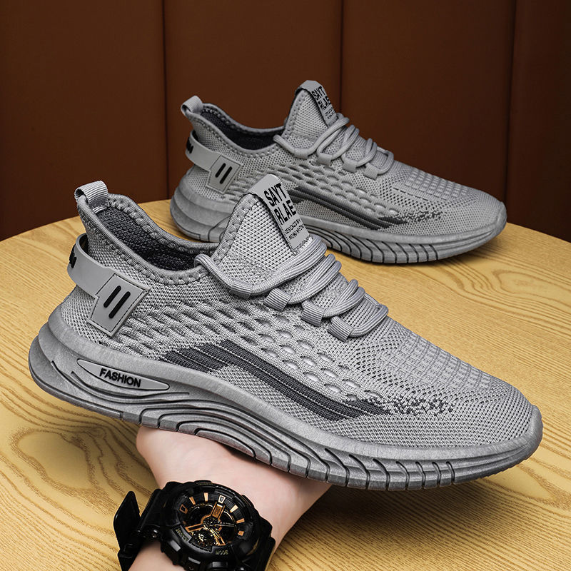 Trendy Mesh Fly Woven Thin Breathable Net Shoes For Men