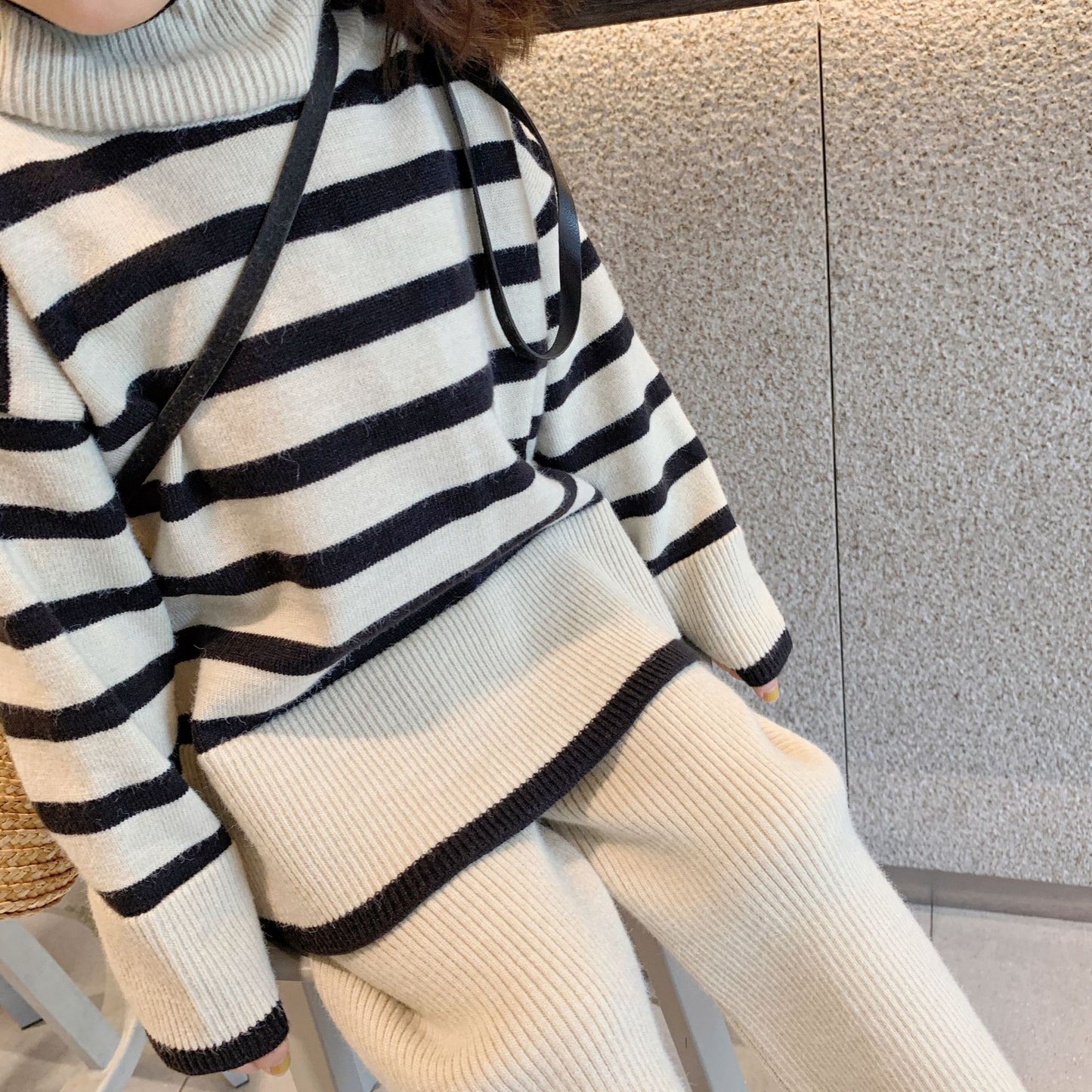 Children's Autumn New Korean-style Sweater Wide-leg Road Suit