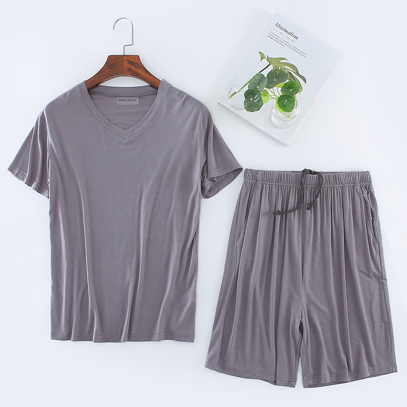 Men's Modal T-shirt Set Short Sleeve Shorts Home Suit