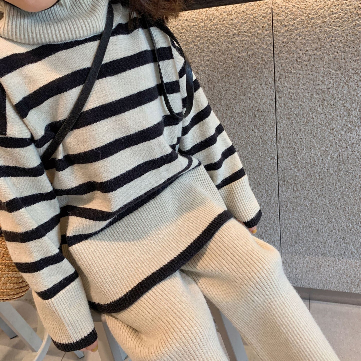 Children's Autumn New Korean-style Sweater Wide-leg Road Suit