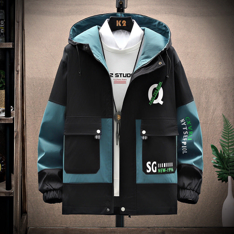 Men's Fashion Simple Baggy Casual Jacket Product information: Pattern: solid color Color: white green, light gray, black beige, black green, black white Size: M,L,XL,XXL,XXXL Lining composition: Polyester Fiber (polyester) Fabric name: cotton blend Applic