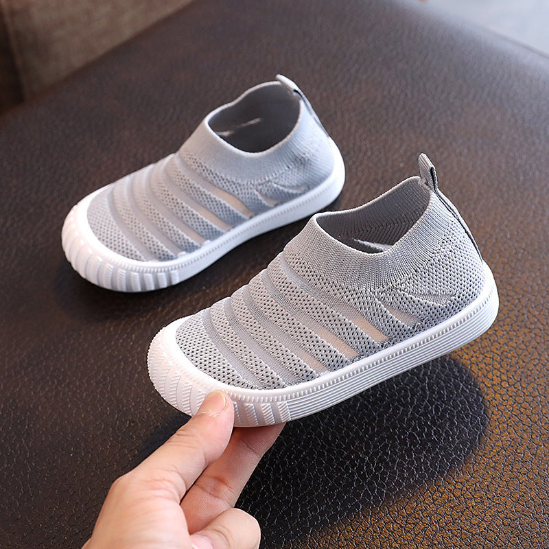 Spring And Autumn Sports Boys' Flying Woven Fabric Mesh Surface Shoes