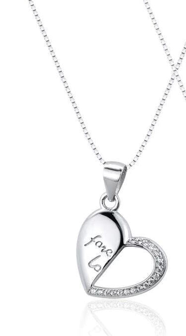 Silver Necklace Qixi Couple Love Buckle