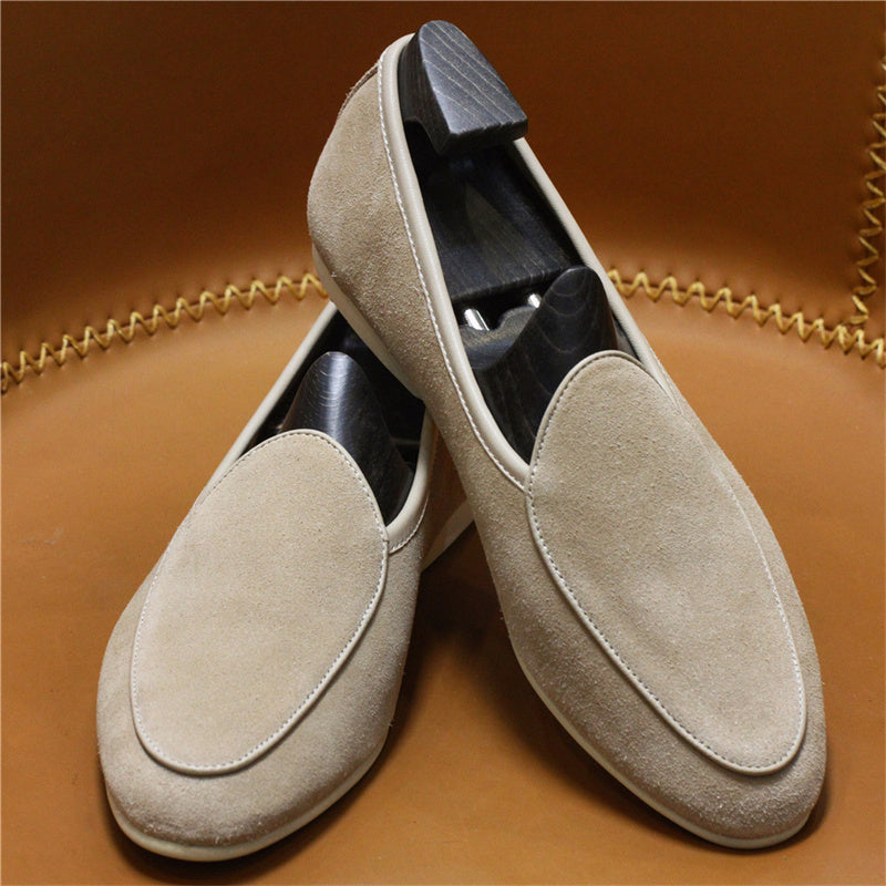 Men's Casual Retro Leather Slip On Shoes