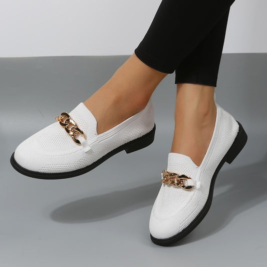 Summer New Style Fly Woven Shallow Comfortable Casual Small White Shoes