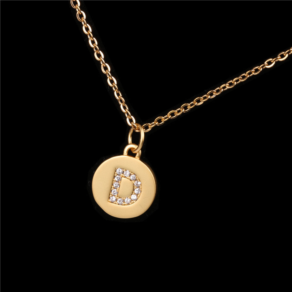 26 English Letter Pendant With Diamond Frosted Matte