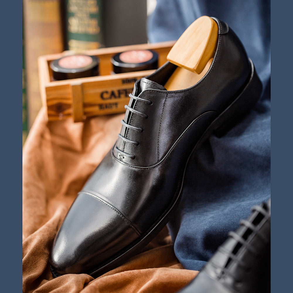 Hanmce Oxford Shoes Fashion Genuine Leather Breathable