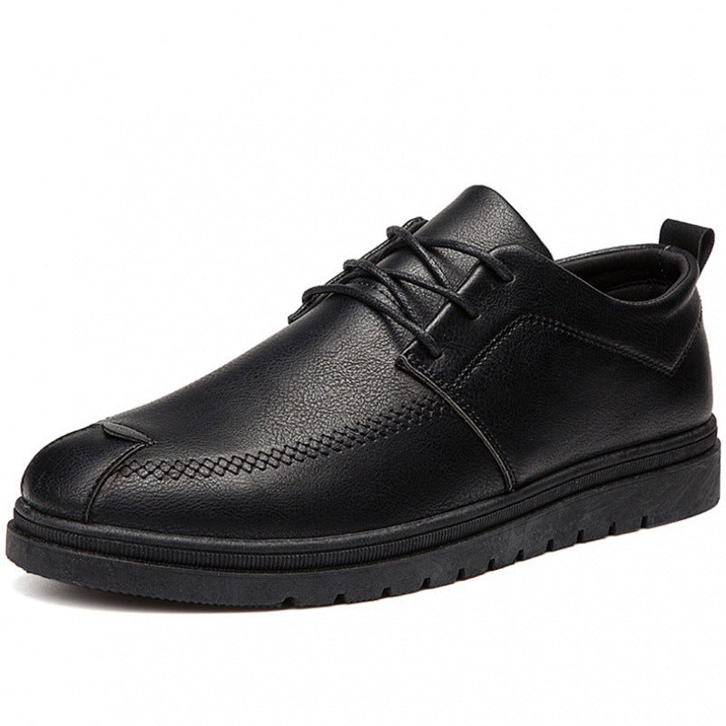 Men's casual black leather shoes