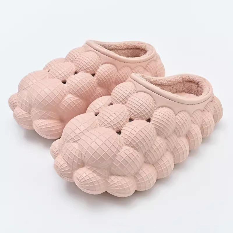 Cotton Slippers Winter Indoor Outdoor Non-slip Bubble