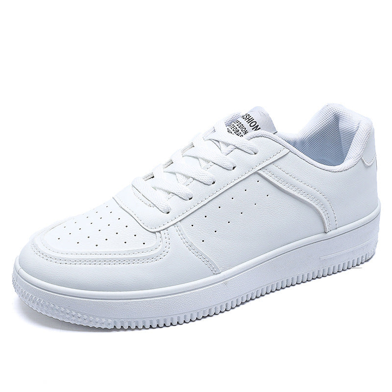 Breathable Men's Summer Sports Leisure Solid White Shoes