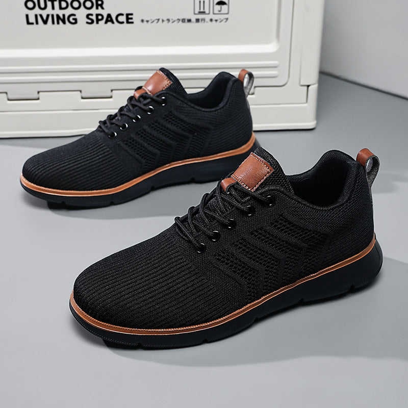 Fashion Lace-up Mesh Sneakers Casual  Flying Woven Walking Sports Shoes For Men