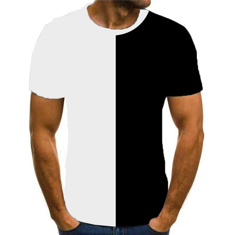 Two Colors Sports Casual T-shirt Short Sleeve Men