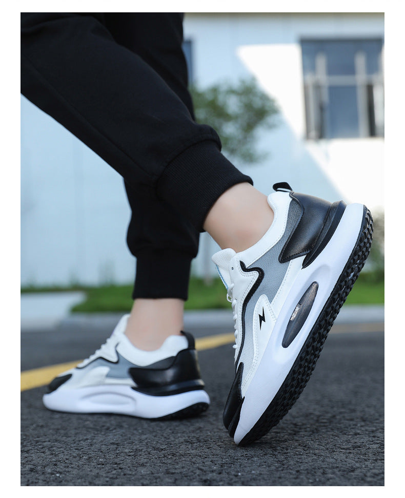 Men's Running Casual Sneakers Thick Soled Breathable Flying Woven Shoes