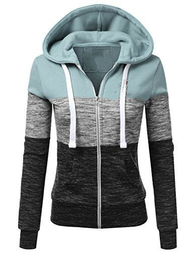 Colorblock Hooded Pullover Sweatshirt