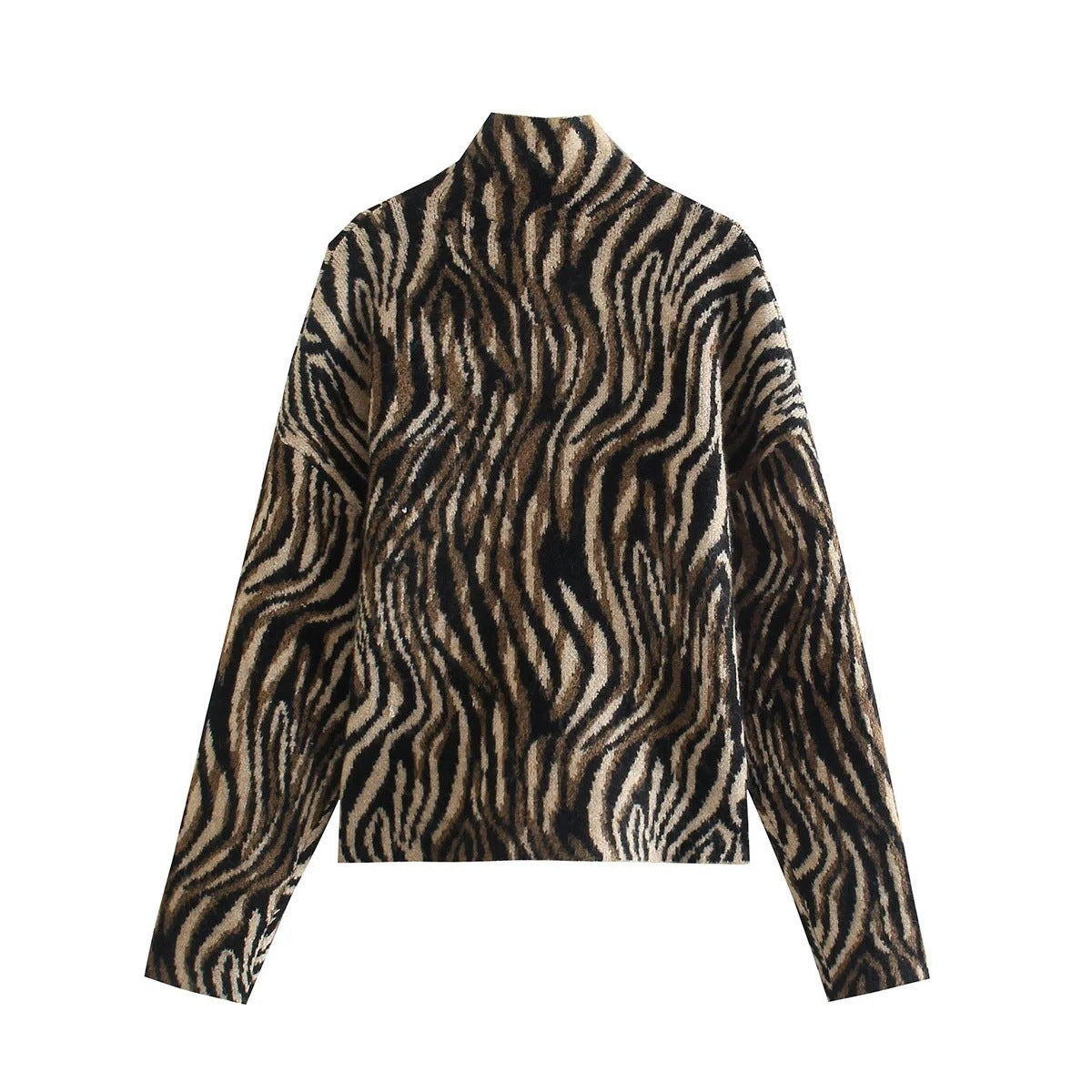 Animal Print Jacquard Sweater With Women's Sweater