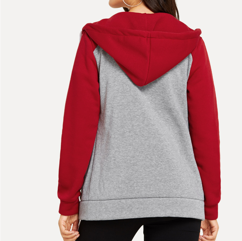 Colorblock Hooded Pullover Sweatshirt