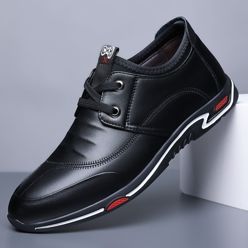 Men's Casual Breathable Soft Sole Lace-up Leather Shoes