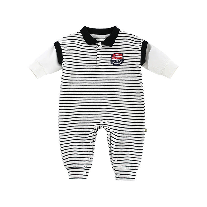 Baby Onesies Striped Male Baby Newborn Clothes Baby Autumn Clothes